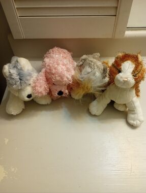 Ganz Webkinz Bundle Of 4 Plush, Poodle, Schnauzer, Husky And Cat